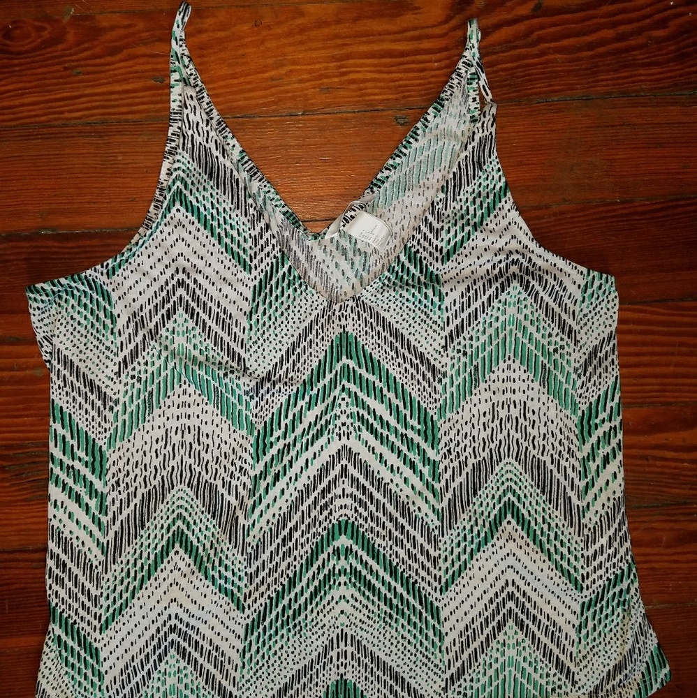 H&M Tank Top Green/Black Pattern